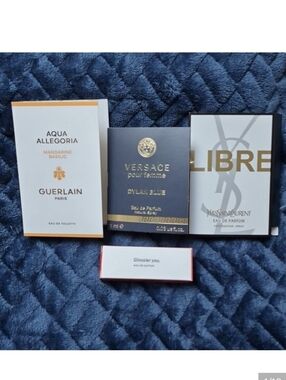 Versace, Guerlain, YSL, & Glossier Set Of 4 Samples, New